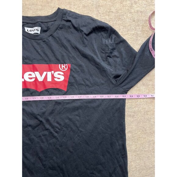 Levi's Red Tab Logo Black Long Sleeve Crewneck T-shirt Size XL - Picture 5 of 6